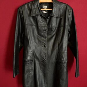 Casaco alongado de couro vintage C.G.C