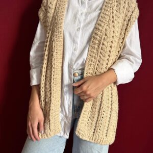 Colete alongado de crochê RÜGE Brechó