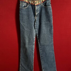 Calça jeans com couro RÜGE Brechó