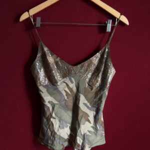 Blusinha Animale 100% seda com paetês RÜGE Brechó