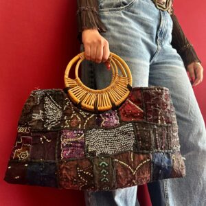 Bolsa patchwork bordada Le Lis Blanc RÜGE Brechó