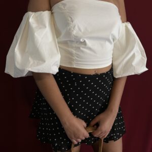 Cropped manga bufante Agnes